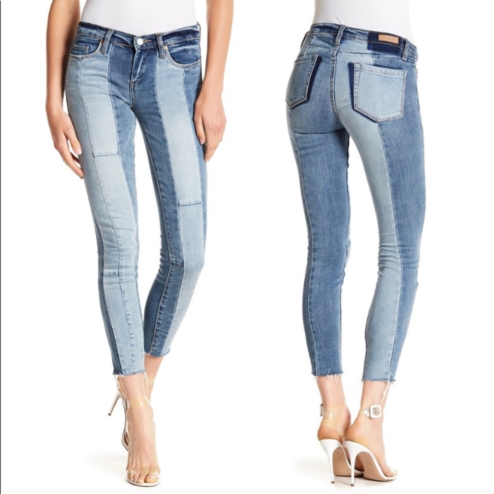 BLANK NYC  Reade Patchwork Crop Skinny Jeans